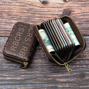 9 Slot Credit Card Holder Zip Closure Wallet Case